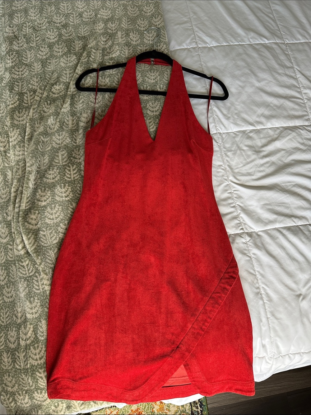 Brick Red Halter Mini Dress